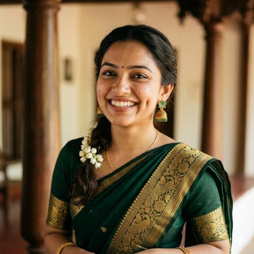 Image of OnlyKing Traditional Lotus Meenakari Jhumka Earrings for Women & Girls | Gold Color Oxidised Ethnic Floral Jhumki | Temple South Indian Style Ear rings Set | Stylish Trending Big Colorful Jhumkas (Available in 12 Colors)