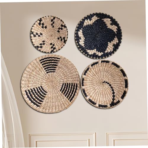 Cesta de mimbre para pared (4 uds., 8-12") redonda de decoración boho 5