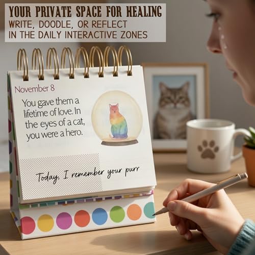 Calendrier commémoratif pour chat avec journal de deuil et TCC