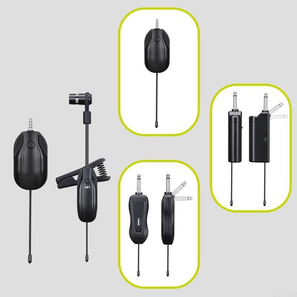 Kabelloses Saxophon-Mikrofonsystem, UHF, 50 m Reichweite, klarer Klang für Trompete, Posaune, Blechblasinstrumente, Bühnenleistung (für w7 F1)