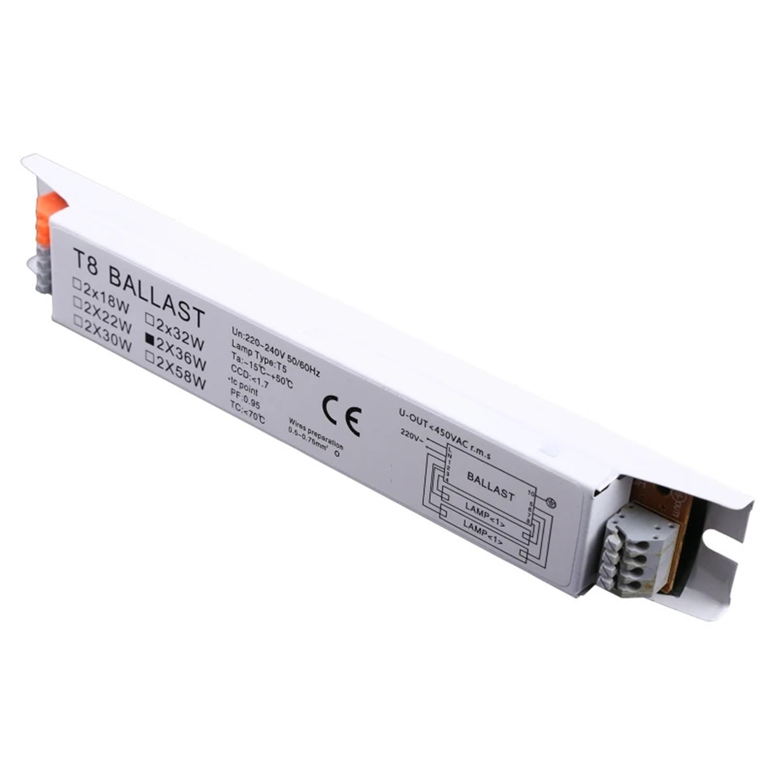 Lampadina Fluorescente istantanea con Alimentatore Fluorescente elettronico da 1 Pezzo 2x36W