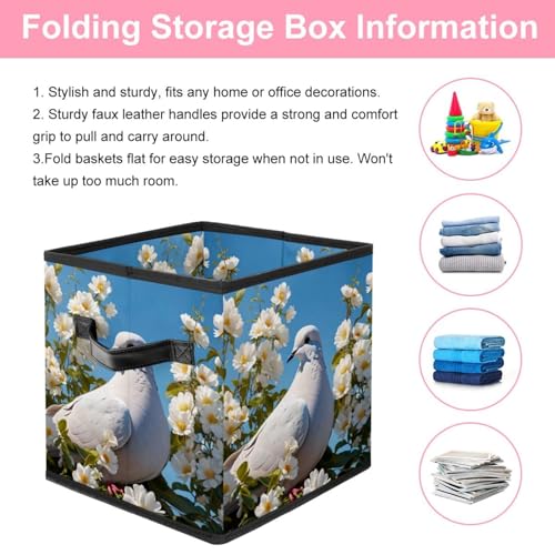 Boîte de rangement pliable pour optimiser les placards grand cube imprimé fleurs - 4