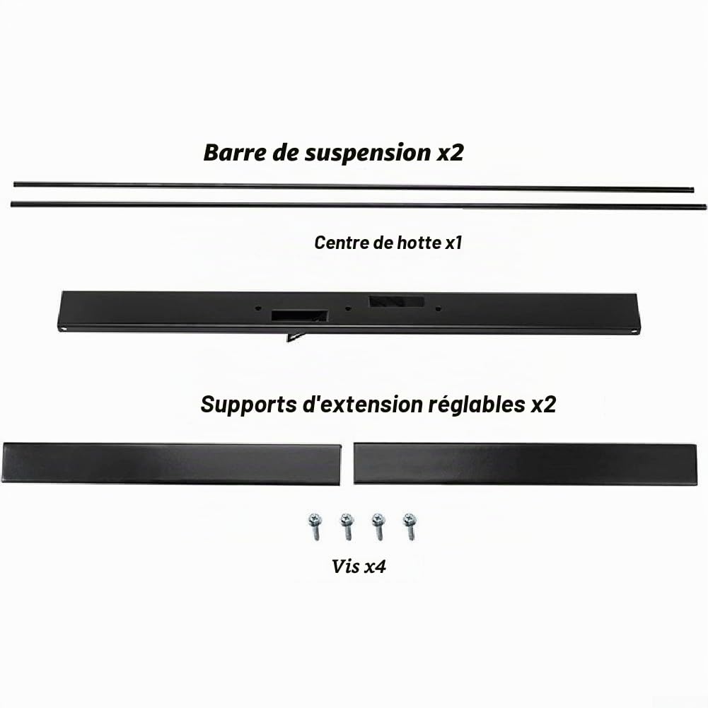 Kit de tringle à rideau réglable pour cheminée, tringle à rideaux et cantonnière, kit de tringle à rideau réglable pour cheminée