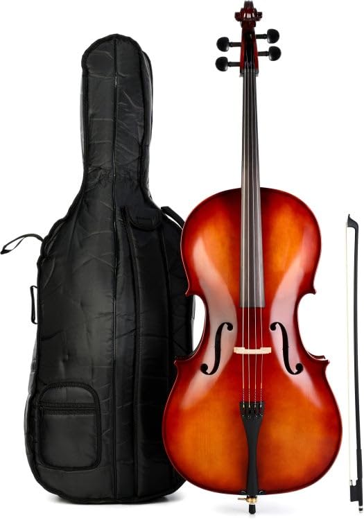 154S 4/4 Size Sebastian Student Cello Outfit with Solid Top