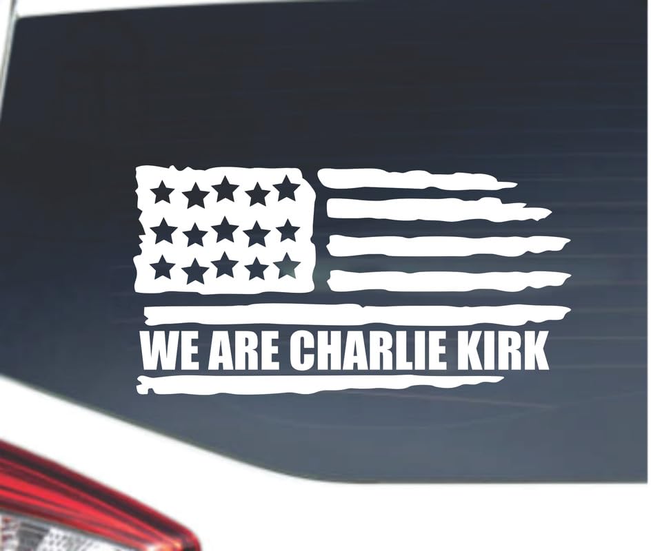 We are Charlie Kirk. for Cars Funny Car Vinyl Bumper Sticker Window Decal | White | 7 inch