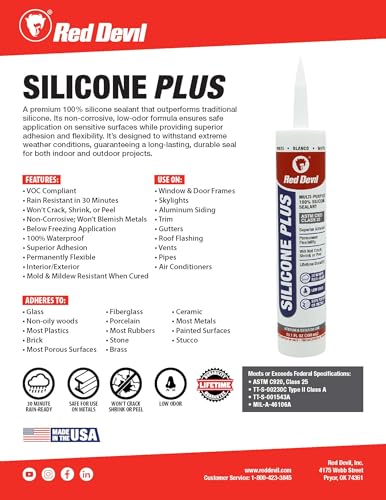 Image of Red Devil 0767 Silicone Plus, 10.1 oz., Clear, 1 Pack