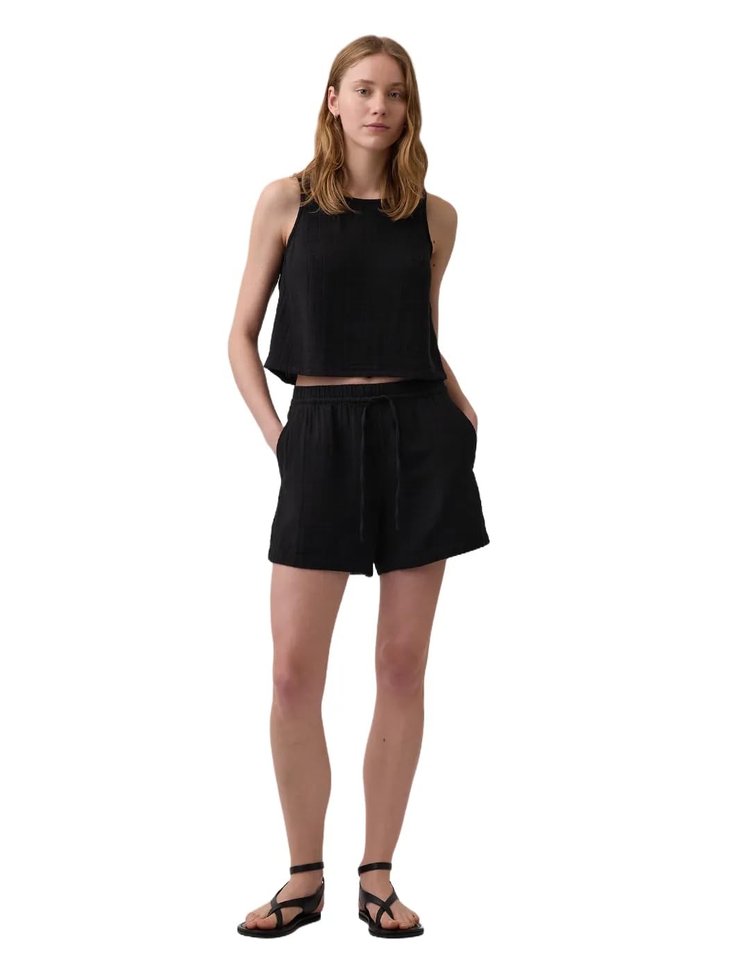 

                                                    GAP Womens Gauze Pull On Woven Short Black M