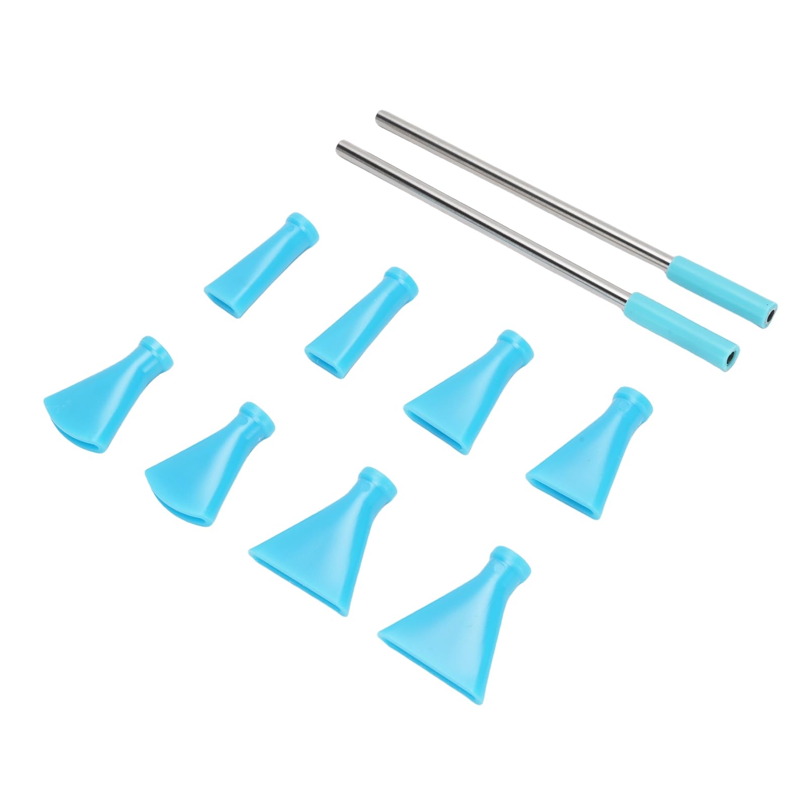 Edelstahl -Strohhalm -Blow Düsen, Acrylgussfarben, 8 Düsen und 2 Strohhalme, Vielseitige Flüssigkeitskunstwerkzeuge, Geeignet für Blüte und Niederländische Gusstechniken, für (Blue)