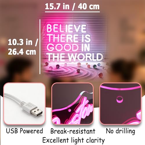 Image of Whfobfe Positive Neon Sign Led Neon Lights Signs for Wall Decor USB Powered Led for Room Decoration Home Game Room Bar Party Decor