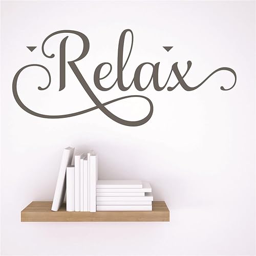 Design with Vinyl RAD 46 3 Decor - Adhesivo decorativo para pared, texto en inglés Relax (texto Relax)