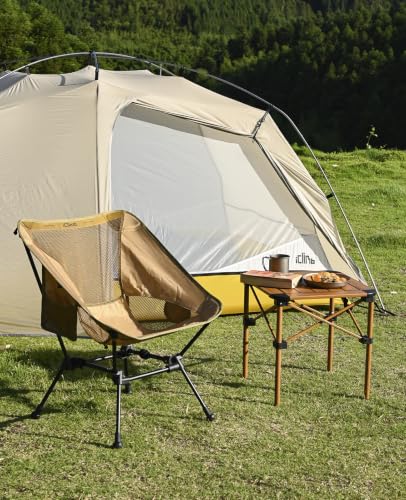 iClimb Lightweight Stable Alu. Folding Square Table Roll Up Top (Nature, S) - Image 2
