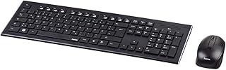 Hama | Wireless Keyboard and Mouse Kit 2.4 GHz (Silent Spanish QWERTY Keyboard + Mouse 1600 dpi, Nano USB Receiver, Compac…
