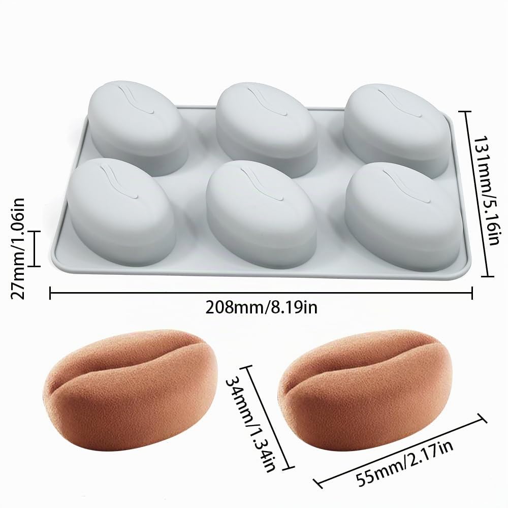 Silicone stampi cottura per Mousse torta, 3D cottura stampi dessert stampo per cioccolato pasticceria gelatina cheesecake, forma di fascio di caffè
