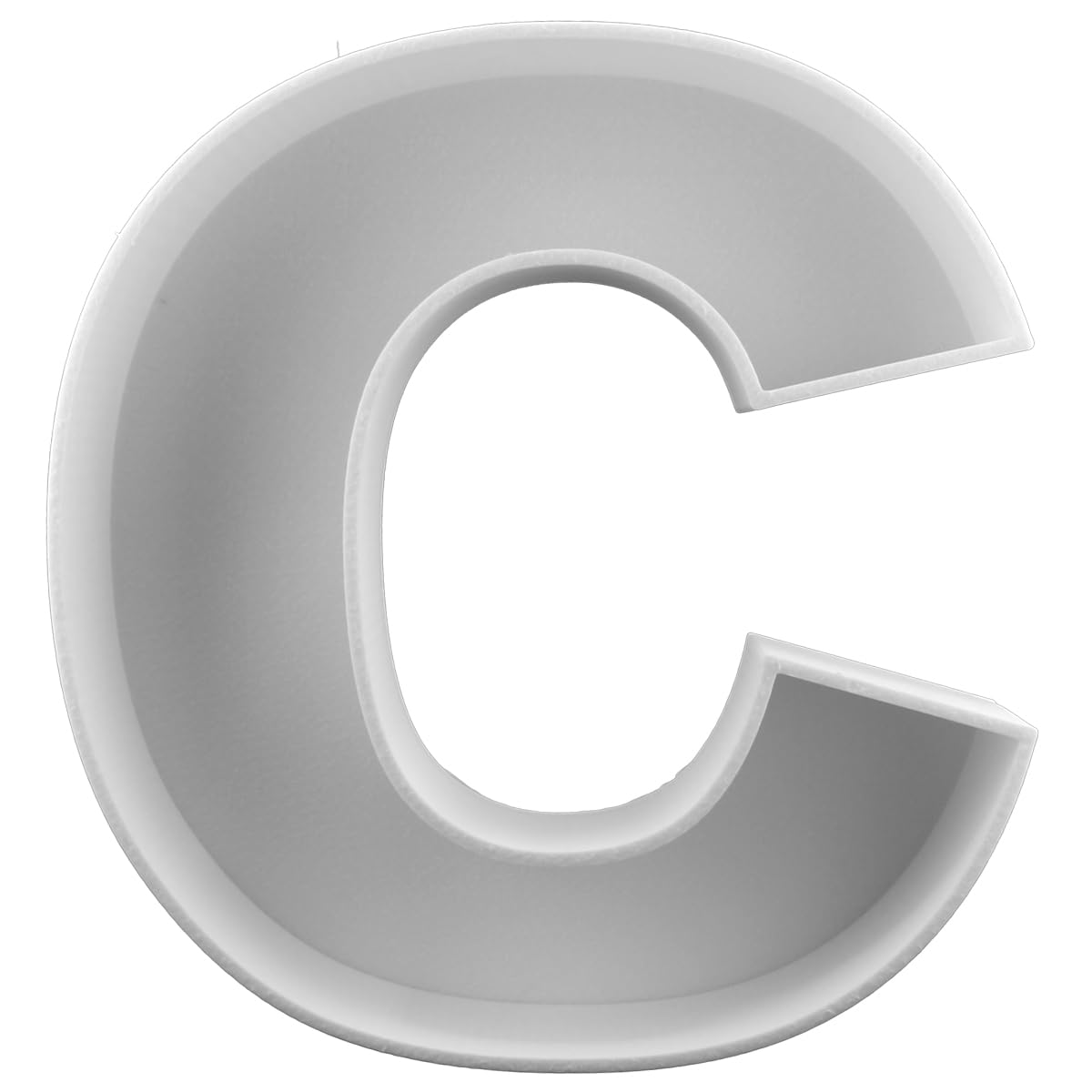 Letter C Reusable Plastic Letter Charcuterie Board Box, Letter Food Trays 8” (White, C)