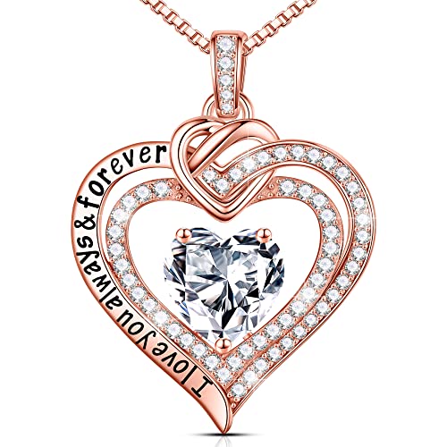 Iefup Necklace Gifts For Women, S925 Sterling Silver Topaz Necklace Birthstone Necklace Gifts For Women Birthday Christmas Mothers Day Gifts For Mom Wife Daughter Grandma #TOP7