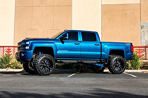 Hardrock H700 AFFLICTION Custom Wheel - 22x10, -19 Offset, 5x150 Bolt Pattern, 110.3mm Hub - Gloss Black with Milled Windows Rim