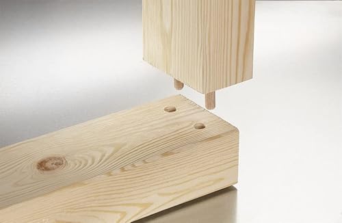 kwb Dübelhilfe/Dübellehre Set inkl. je 50 Dübel und 1 Bohrer 6, 8, 10 mm mit 30 cm, 3-12 mm Bohrlöcher inkl. Kernlochmaßen, Gerade Bohren in Holz, Metall, 153-teilig, Set mit Bohrern und Dübeln