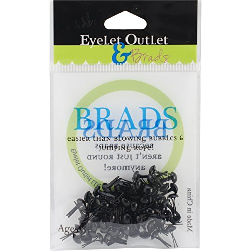 Eyelet Outlet Round Brads, 4mm, Black