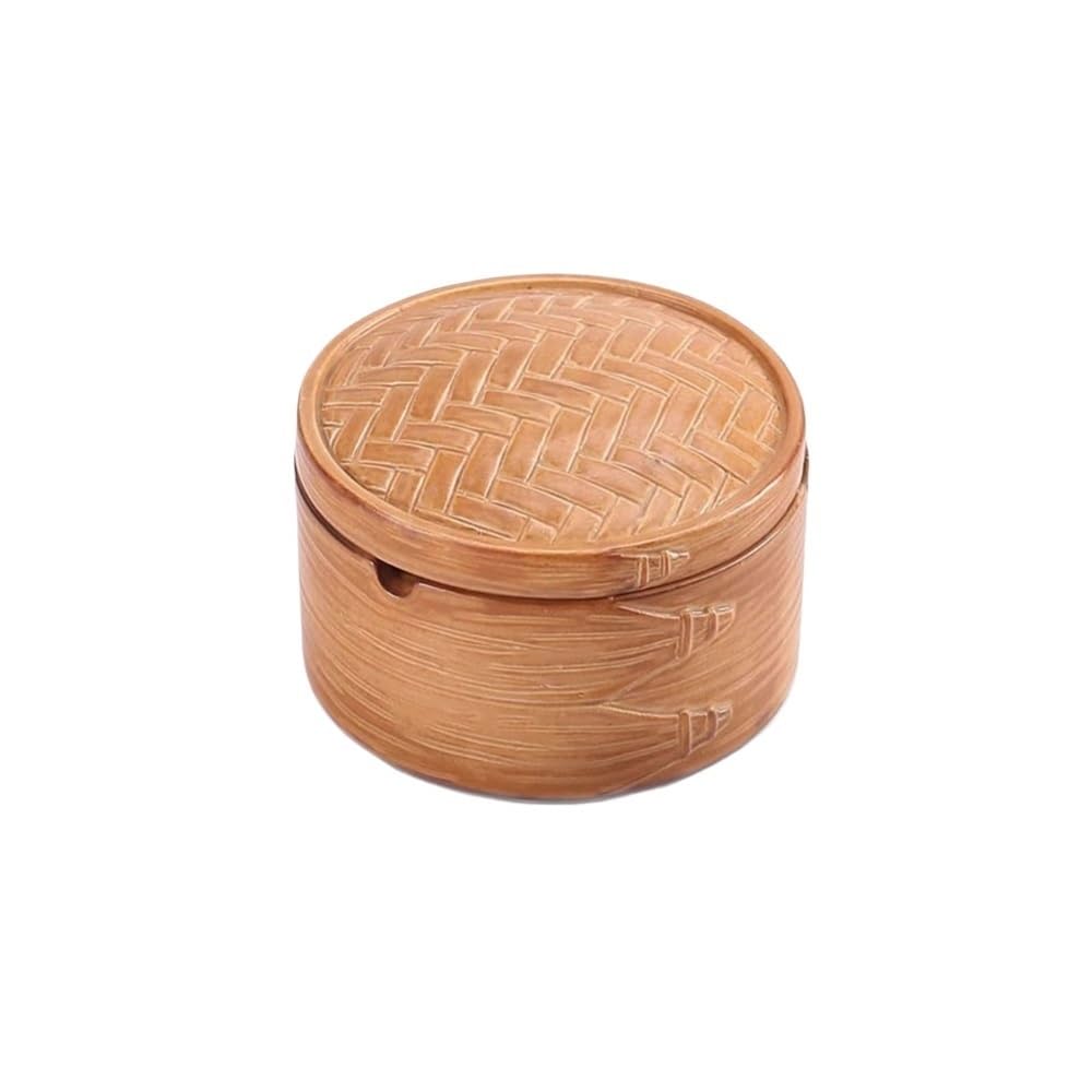 Wqqyu6hkf One Color Indoor Decorative Classical Pottery Ashtray Portable Desktop With Lid For Rooms Living Room Balconies Offices For Desktop