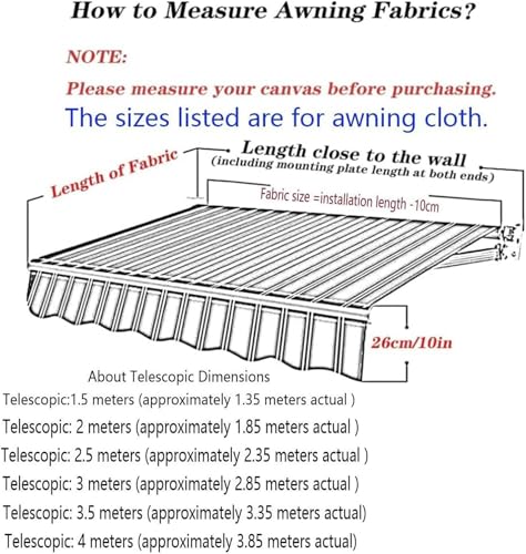 Toile de rechange pour auvent rétractable avec tissu imperméable - 5