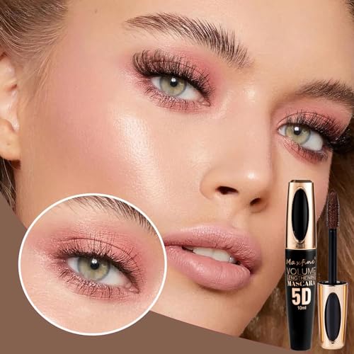 LINXINS Brown Mascara Waterproof, 5D Brown Waterproof Mascara, 4D Silk Fiber Lash Mascara, Extra Long Lash 5D Mascara and Thick, for Long Lasting Curling Lengthening and Volumizing - Image 8