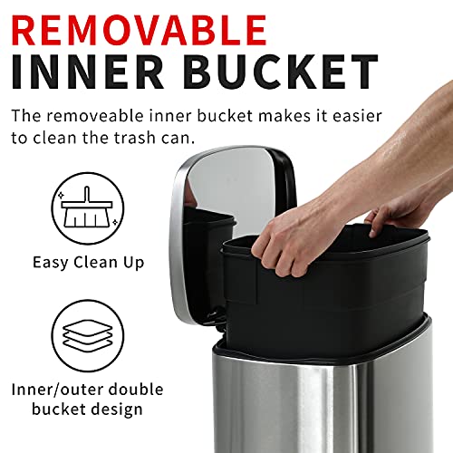 Caneca de Basura de Acero Inoxidable 50 Litros con Pedal miniatura 3