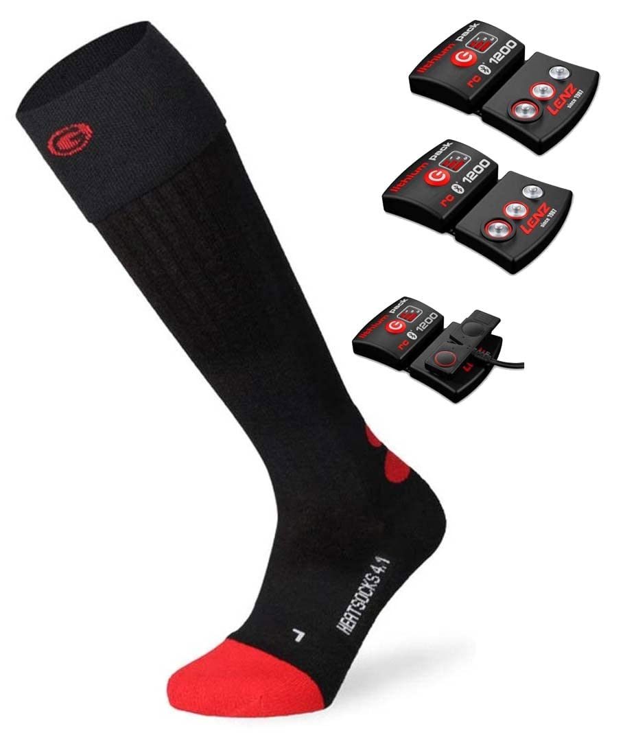 Lenz4.1 Toe Cap Unisex Heated Socks with rcB 1400 Batteries