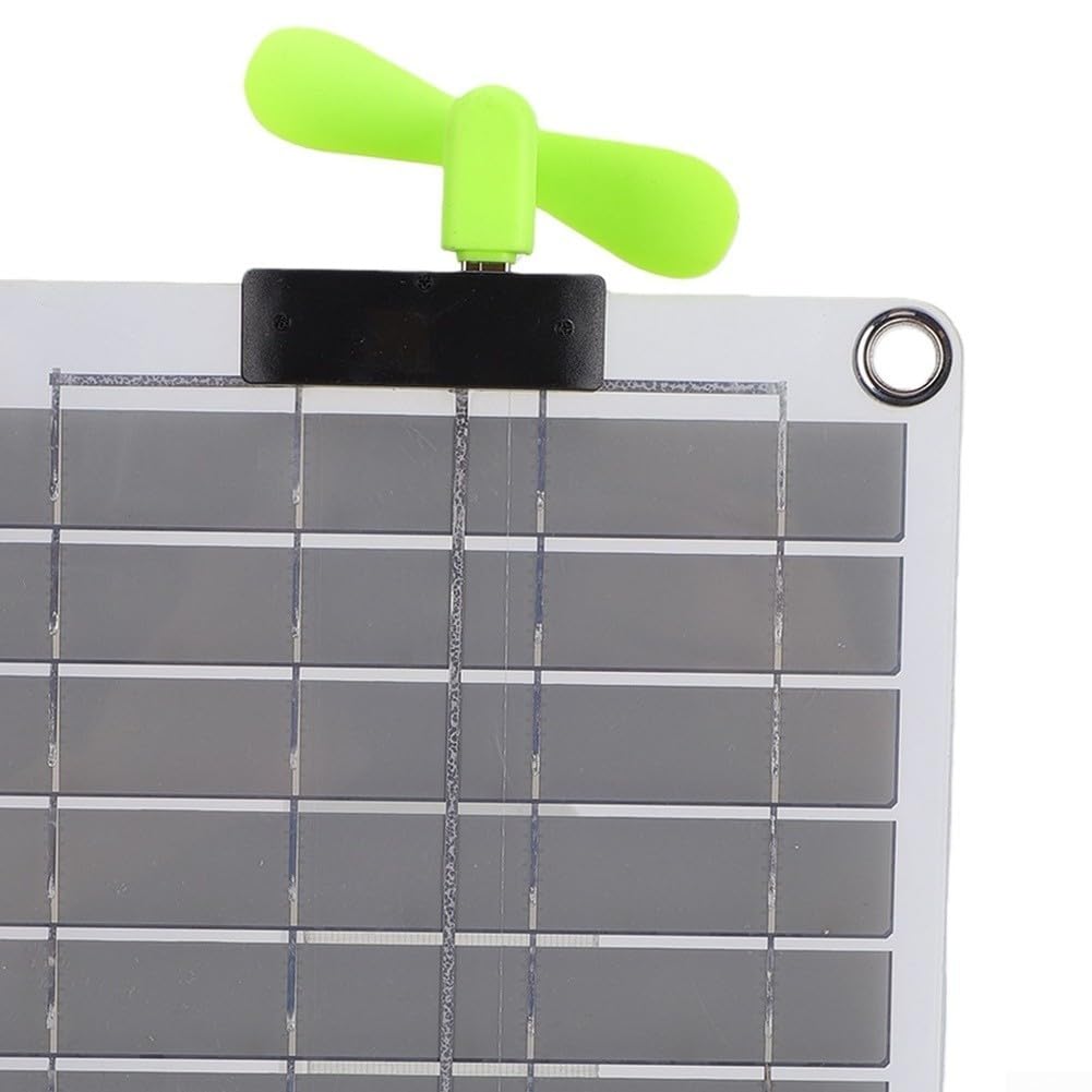 Panneau solaire bifacial transparent avec double ventilateur USB pour une puissance de sortie constante pendant les expéditions en plein air (B)