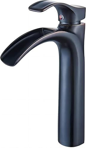 Grifo alto para lavabo de baño, cascada, latón macizo de 12 pulgadas, bronce aceitado