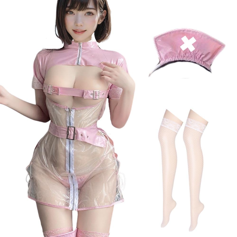 Amazon.co.jp: [MORApink] 逆ナース エナメル ボンテージ 光沢