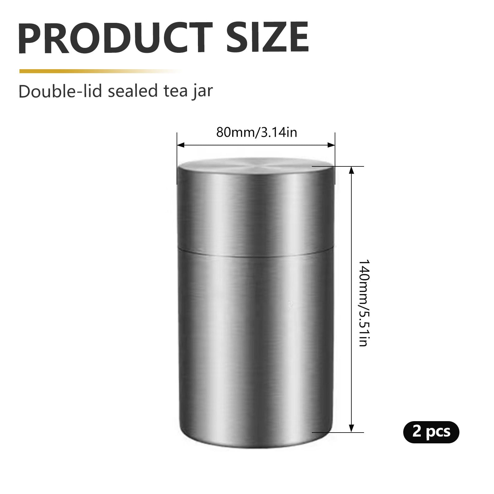 2Pezzi Barattoli Acciaioinox Cucina Sale Zucchero Caffè 650ml