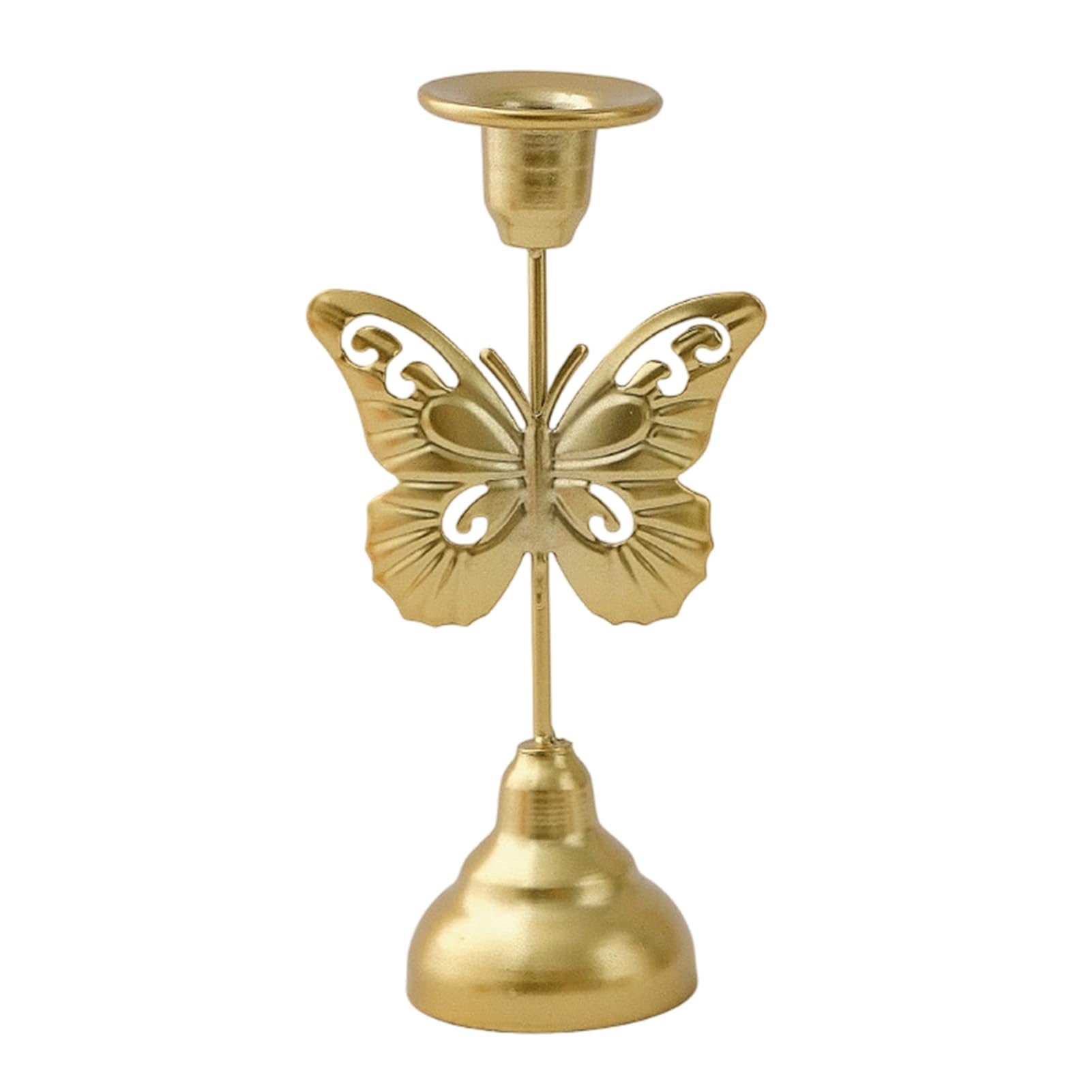 sugerou Reusable Metal Candle Holder with Distressed Taper Candle Stand Design, Minimalist Iron Candlestick for Romantic Dinner Decor, 17.5cm Height, Farmhouse Centerpiece Golden A