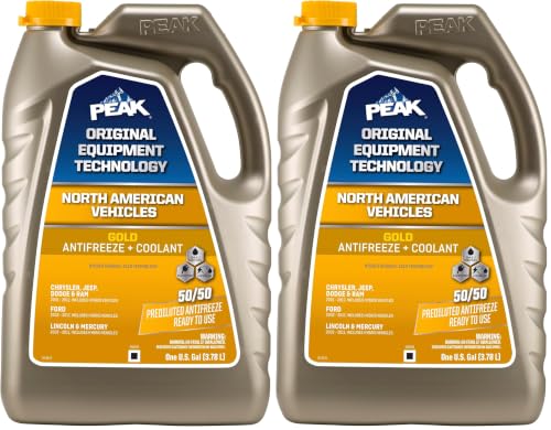 Image of PEAK OET Extended Life Gold 50 /50 Prediluted Antifreeze /Coolant for North American Vehicles, 1 Gal. (Pack of 2)