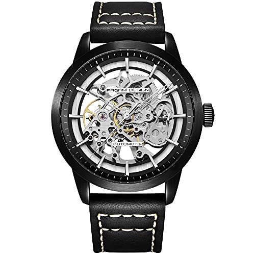 Pagani Design Automatic Watch Mens Skeleton Mechanical Watches Self Winding Luxury Dress Leather Waterproof Wrist Watches