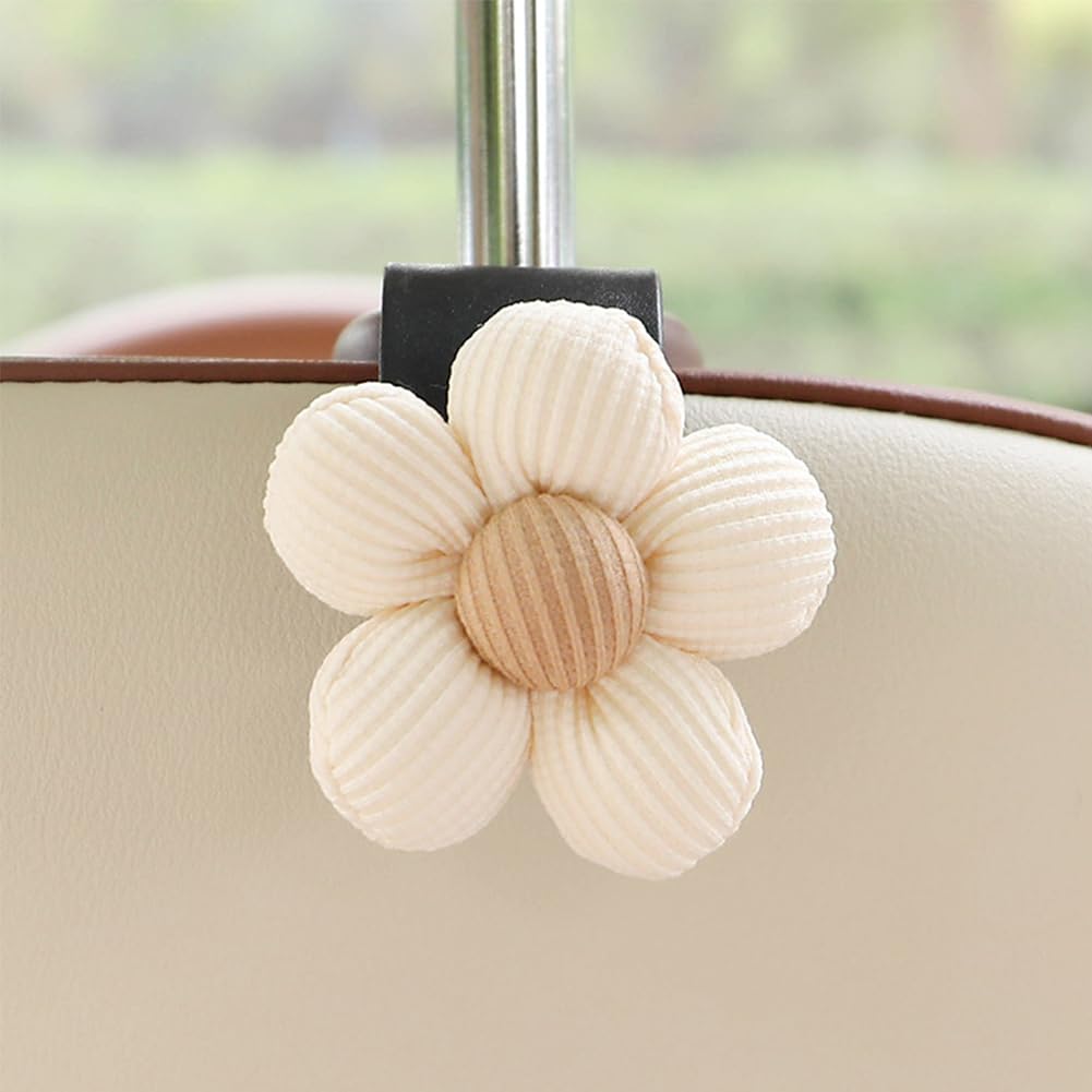 TDOFYH New Universal Car Seat Headrest Hook,Cute Flower Bear Auto Seat Hook Hangers Storage Organizer Interior Accessories for Woman Umbrellas Grocery