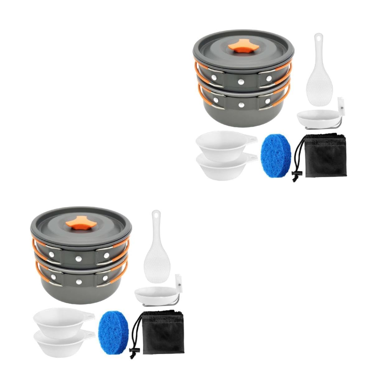 Mikikit 1 Set Outdoor Cooking Set Portable Camping Cookware Utensil Set for Hiking Backpacking and Picnics Lightweight Non Stick Space Saving Easy to Clean for Outdoor Activities