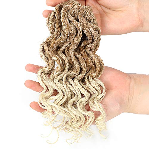 Curly Box Braid Crochet Braids 5 Packs 8 Inch Blonde Goddess Box Braids Pre Braided Crochet Hair 3X Box Braiding Hair Wavy Crochet Hair Short Natural Synthetic Hair 30 Strands Per Pack