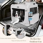 Totoro Ball Extra Large Cat Carrier for 2 Cats Collapsible Soft Pet XL Crate for Large/Medium Cats 20lbs Car Travel Portable Bag with Water Bottle Slot For Long Trips (Grey, 24.0"L x 16.5"W x 16.5"H)