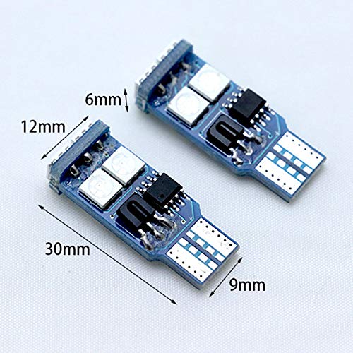 Cottonbell 194 W5W 168 Rgb T10 Led Light Bulb With Remote Control Atmosphere Lights For Car Interior/Map/Dome/Door/License Plate Light Courtesy Lights 4-Pack #TOP4