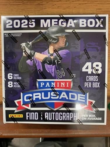 2025 Panini Crusade Baseball MLB Mega Box with 48 Trading Cards + 6 Toploaders!