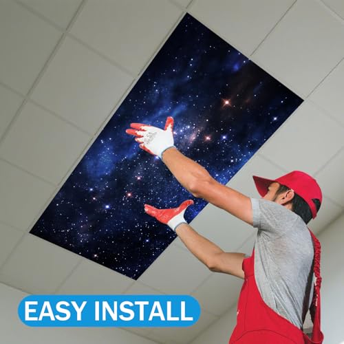 Image of 8 Pcs Fluorescent Light Covers with 80 Magnets Decorative for Classroom Ceiling Light 4 x 2 Feet Magnetic Light Covers Filter Easy Install for Office Hospitals & Home Drop Ceiling Supplies