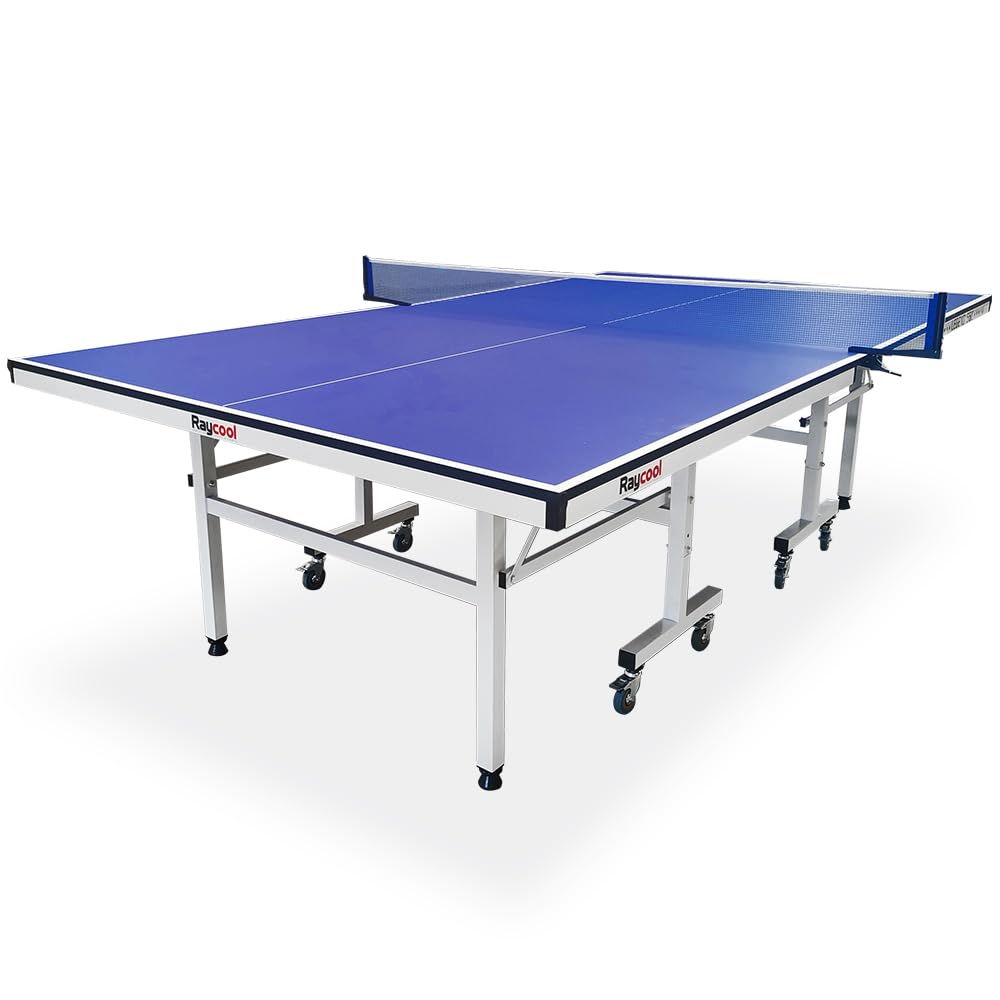 Mesa de Ping Pong Interior Raycool Legend 560, Mesa Plegable, fácil de Transportar, con Red y Ruedas