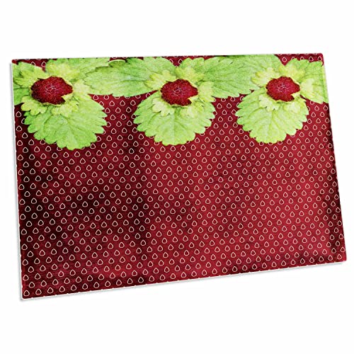 3dRose Strawberries Illustration Vintage Shabby-Chic Floral