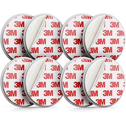 deleyCON 4x Magnetic Smoke Detector Mount Magnetic Attachment Smoke Detector Self-Adhesive Magnetic Fixture Adhesive Surface Diameter 65mm Cover