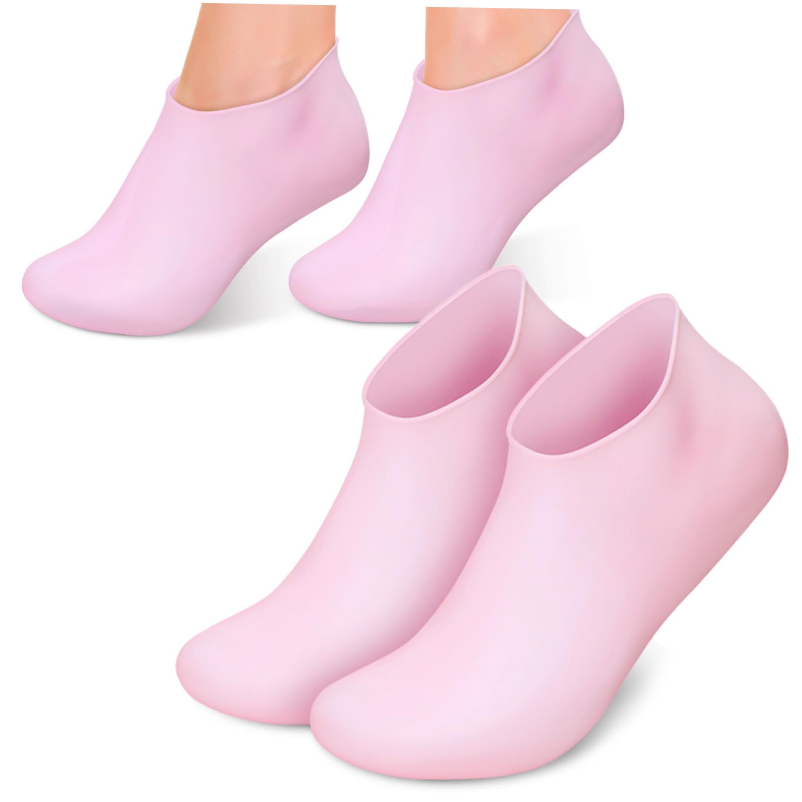 2 Calcetines de Silicona Hidratantes para Pies Secos y Agrietados Xl Reutilizables y Antideslizantes Cuidado para Spa y Salón