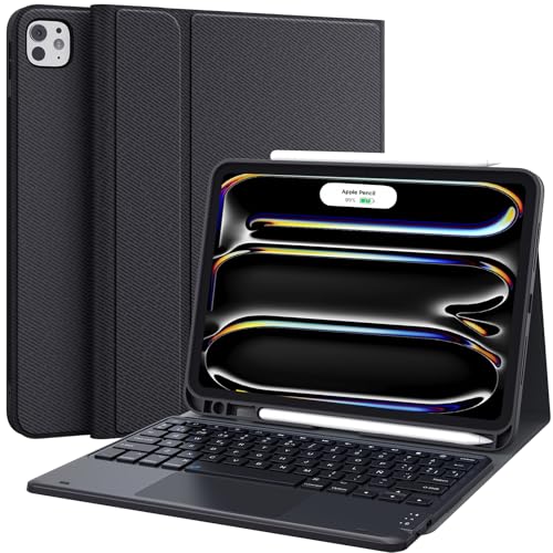 Ya en manzanajugosa.com: Earto Teclado iPad Pro 11 (M5/M4,2025/2024), Touchpad Inteligente, 2 Canales BT, Magnético Desmontable Bluetooth Teclado para iPad Pro 11 2024 (A2836/A2837/A3006), QWERTY Español Ñ, Negro