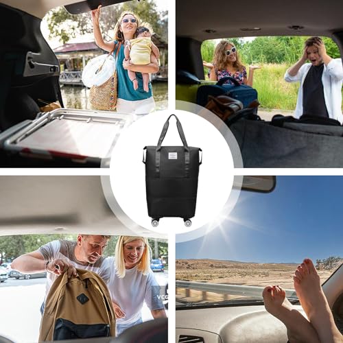 Wheeled Travel Bag - Rolling Luggage Duffel, Travels Duffels with Wheels | Detachable Luggage Bags Rolling Duffle Bag, Convertible Waterproof Wheeled Travel Duffel Luggage Rollers Telescoping Handle4