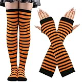 【 Set Power pour un maximum de style 】 : une paire de chaussettes longues + un ensemble de gants sans doigts = un boost de tenue 2 en 1. Parfait comme cadeau pour les filles, les cosplayers - Combinez-les avec un jean bleu clair ou des talons hauts rouges