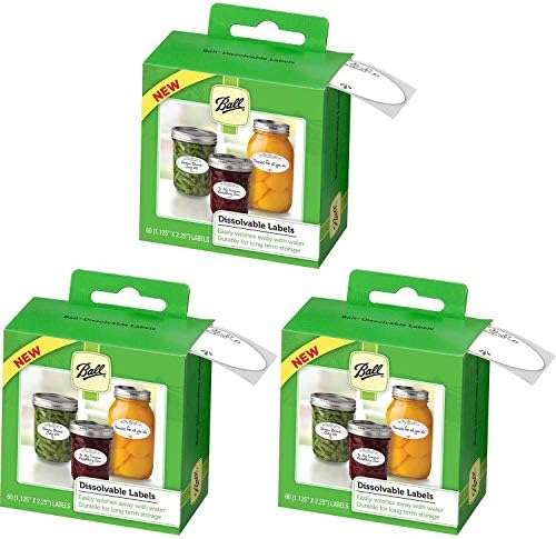 Ball Dissolvable Labels for Mason Jars, Set of 60 (3-Pack)