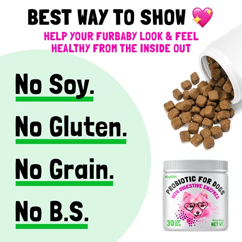 Probiotics for Dogs Natural Digestive Enzymes Prebiotics for Allergy Itch Relief Gut Flora Coprophagia Bowel Support Treatment Anti Diarrhea for Dogs Pet Health Immune System Support 30 Soft Chews Probiotics for Dogs Natural Digestive Enzymes Prebiotics for Allergy Itch Relief Gut Flora Coprophagia Bowel Support Treatment Anti Diarrhea for Dogs Pet Health Immune System Support 30 Soft Chews